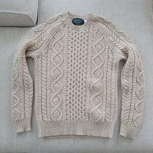 Polo Country Ralph Lauren Fisherman Sweater Men's XS Wool Guernsey Cable Aran